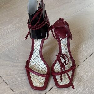 Gucci Dark Red Strappy Women's Sandals